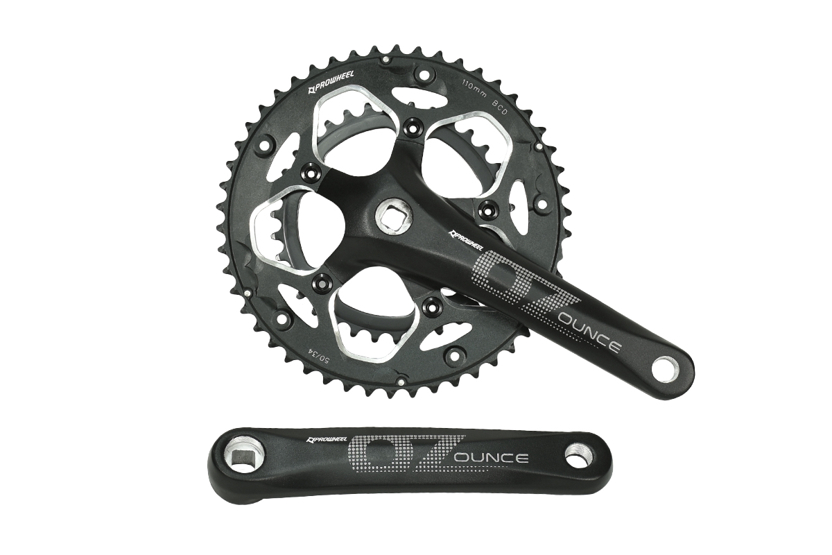 Система PROWHEEL ROAD OUNCE-521C-N(50-34)AL-6061-T6,CHAINLINE:43.5,BCD:110,под квадрат 110,5,черный